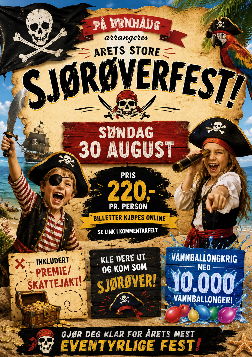 Piratdag på Ørnhaug søndag 30. august